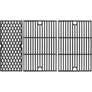 Utheer Cast Iron Cooking Grates for Pit boss Austin XL, Rancher XL, 1100pro Series, Traeger Pro Series 34, Traeger Texas Elite 34, Wood Pellet Smoker Grills Replacement Parts, 3 PCS