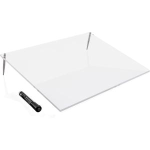 Desk Dry Erase Board with Erasable Marker | White, Black, Clear Acrylic Whiteboard Surface | Angled Writing Tablet | Personal Organizer with Daily Schedules | Weekly to-Do Lists (Clear - 12x16)