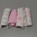Organic Baby Swaddle Sleep Sacks, 4-Pack Swaddles for Newborns Baby Essentials, Infant 0-3 Months, 100% Cotton Soft & Snug Adjustable Wrap Nursery Swaddling Blankets Improves Sleep (Pink Floral Love)