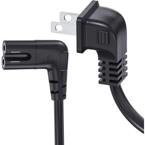 TV Power Cord Compatible with Samsung TV, Ancable 6-Feet 90 Degree Angled 2-Prong C7 Tv Cable Compatible with Samsung LG TCL Sony Appletv Insignia Sharp Toshiba Vizio (UL Listed 18 AWG-Non Polarized)