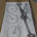 3-Light Bathroom Light Fixtures, Modern Vanity Lights, Brushed Nickel Metal Wall Lamp with White Marble Glass for Bathroom, Mirror, Living Room, Bedroom, Cabinet, Porch, Hallway, E26 Base