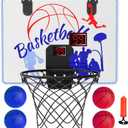Basketball Hoop Indoor for Kids 4-12 Years Old, Over The Door Mini Hoops with 4 Balls, Scoreboard & Music Accompaniment, Cheering Sounds, Indoor Basketball Hoop Sports Toy Gift for Boys Girls