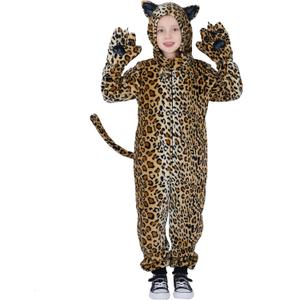 Lingway Toys Unisex Kids'Flannel Animal Onesie Costumes for Halloween:Cheetah,Black Cat,Tiger,Blue Monster (12-14 Years)