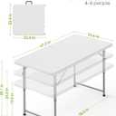 Pureegg 4FT Folding Table - No Assembly Required, Versatile Dining Table with Carrying Handle & Tabletop Safety Lock, Portable Foldable Table for Party, Craft, Camping, Picnic, White, 4TF