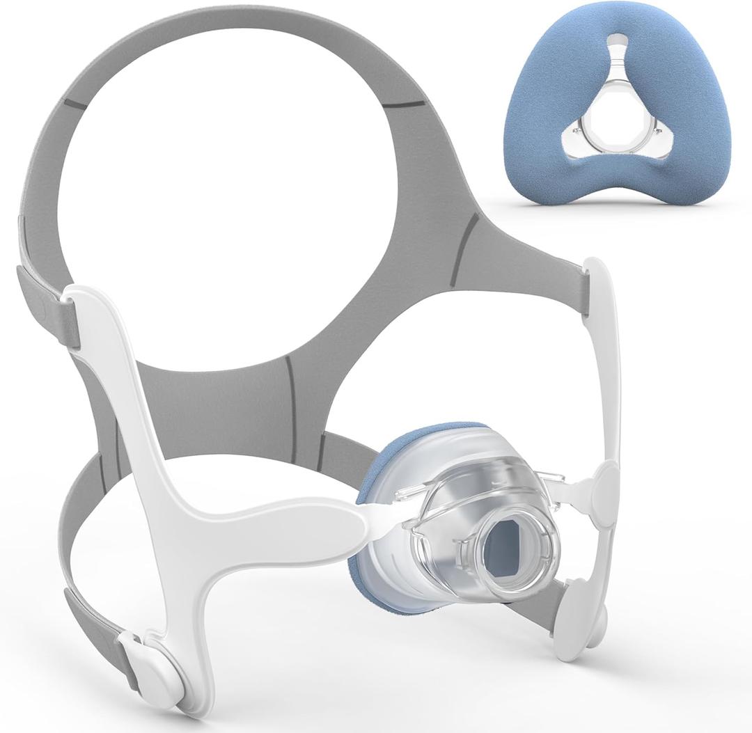 Upgraded Replacement for AirFit N20 & AirTouch N20, Soft Fabric Nasal Cushion, Headgear & Frame Included, Enhanced Comfort & Secure Fit CPAP Accessories, Blue (Large)