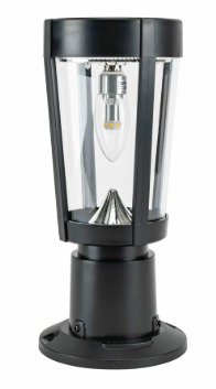 Kemeco Solar Post Light Outdoor, ST4346Q Dusk to Dawn Solar Lamp Post Light with Pier Mount Base Bright Sandy Colored Bulb, Waterproof Aluminum Fence Pole Lights for Gates Yard Path Garden