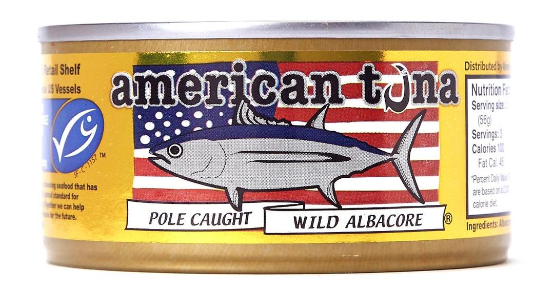 American Tuna MSC Certified Sustainable Pole & Line Caught Albacore Tuna, 6oz Can w/ Sea Salt, Caught & Canned in America, 1 Count.