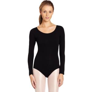 Capezio Womens Cotton Classic Long Sleeve Leotard (Small, Black)