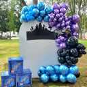 Black Purple Blue Balloons Arch Kit,114pcs Galaxy Balloon Garland Kit with Metallic Balloons for Birthday Graduation Baby Shower Video Game Party Outer Space Party Decorations