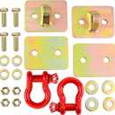 D Ring Shackle 1/2 inch with Bolt on Clevis Mount and Backer Plate Made of Grade 70 Forged Steel Heavy Duty Easy Installation Design 1/2 inch Shackle Mount Kit (Including Hardware)
