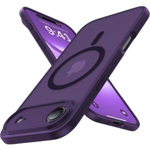 Magnetic Shockproof for iPhone 17 Air Case,Upgraded[Camera Protection][Compatible with Magsafe][Non-Slip][Mil-Grade Protection] Slim Translucent Matte Phone Case for iPhone 17 Air,Deep Purple