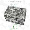 Indestructible Cat House Outdoor with Two-Sided Escape Door, Insulated and 100% Waterproof, Outside Weatherproof Feral Cat Shelter for Winter, Oxford Cloth Upgraded(Camouflage, L)