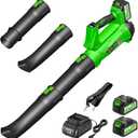 FJX Cordless Leaf Blower with Battery and Charger, 540 CFM/170 MPH Leaf Blower Cordless, 2 X 6.0Ah Electric Lawn Blower, Lightweight Battery Powered Leaf Blower for Patio Lawn Care Outdoor Cleaning