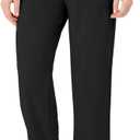 keriffe Linen Casual Pants for Women High Waist Elastic Summer Beach Vacation Outfits with Pockets (Black, M)