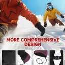 Waterproof Ski Gloves,Waterproof Winter Gloves for Men and Women,Touchscreen, Warm 3M Thinsulate Winter Gloves for Skiing, Snowboarding, Snowmobiling, Hiking and Other Winter Outdoor Activity (Medium, Rose Red)