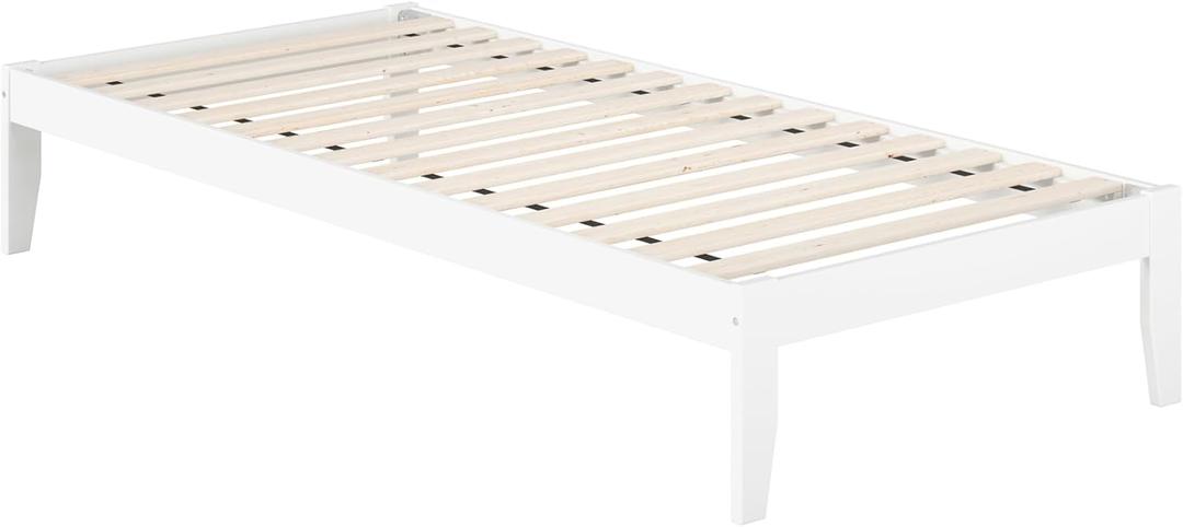 AFI Colorado Twin XL Size Platform Bed with Charging Station in White