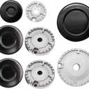 8PCS Cooker Hat Set Oven Gas Hob Burner Crown Flame Cap Kit for Kitchen Gas Hob & Electric Stove Burners 2.17/2.91/3.94 Inch