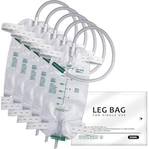 Pack of 4 500ml Leg Bag with 18” Tubing – Portable & Wearable for Outdoor Activities, Travel, and On-The-Go – Leak-Proof with Adjustable Straps for Easy Drainage, Green