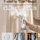 Steamer for Clothes, 110-240V Travel Steamer with 2500Pa Vacuum Suction, NTC Control, Burst Steam, 30% Quick Wrinkle Removal, Portable Handheld Steamer＆Iron 2 In 1 for Travel and Home Use (Light Grey)