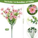 16PCS Fake Flowers for Outdoors, Realistic Fake Artificial Flowers for Outside, No Fade Faux Eucalyptus Plants for Outdoor Planter, Window Box, Hanging Basket - Porch Patio Garden Decor