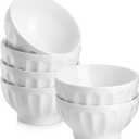 Samsle 22 OZ Ceramic Soup/Cereal Bowls - White Bowls Set of 6 -Round Bowls for Cereal, Soup, Ice Cream, Fruit, Pasta, Salad, Rice - Dishwasher & Microwave Safe