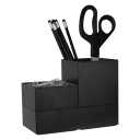 Bostitch Office Konnect Desk Organizer Accessory Tray & Storage Cup Bundle, Stacks for Desktop Storage,Makeup Organization, Black