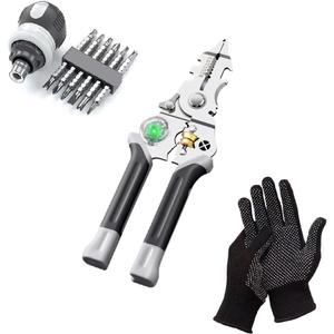 8 in 1 Wire Stripper with Voltage Tester, Wire Stripper, Cutter, Crimper with Voltage Tester,Used for Electrician Work Wire Stripping Tools, Electrician Enthusiasts Repair Tools