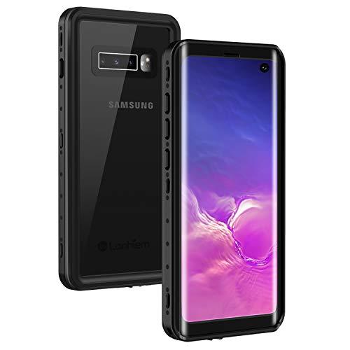 Lanhiem for Samsung Galaxy S10 Case, IP68 Waterproof Dustproof Case with Built-in Screen Protector, Rugged Full Body Shockproof Protective Cover for Galaxy S10 6.1 inch (Black/Clear)