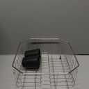 GSlife Small in Sink Dish Drying Rack - Stainless Steel Compact Dish Drainer for RV Kitchen Apartment Sink, Rust Resistant Inside Sink Rack, 12 Person Households, 11.6" W x 13.4" L, Silver