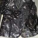 COOFANDY Mens Sequin Blazer Tuxedo Party Prom Wedding Tuxedo One Button Jacket (Medium, Pitch-black)