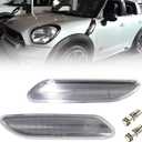 Clear Lens LED Side Marker Light Housing for 2011-2016 Mini R60 R61, Side Bumper Marker Covers With T10 LED Bulbs, Turn Signal Lamps Covers, 2 PCS