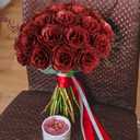 Artificial Roses with Stems, 30pcs Red Glitter Roses Silk Roses Artificial Flowers for Crafts Wedding Bouquet Home Decoration(Red)