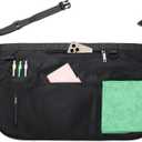 Server Apron, Waitress Aprons with Buckle, Waist Apron with 7 Pockets (Black)