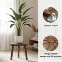 Delma Wood Plant Stands Indoor, 5-Pack Single Plant Stand for 6-12 Inch Pots, Mid-Century Modern Plant Stool, Tall Plant Stand for Large Plants for Living Room, Balcony, Office (Dark Brown, 5-Pack)
