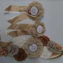Mommy to Be Sash, 3PCS Teddy Baby Shower decorations favors for Girl - Mom to be sash shower for Boy, Brown Teddy Photo Props Gift