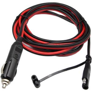 SinLoon Cigarette Lighter SAE Battery Charger Cable,12V 15A Cigarette Lighter Plug to Waterproof SAE Quick Release Adapter Extension Charging Cable with Fuse and LED Light, (10FT,3 Meter)