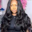26 Inch 5x5 HD Lace Closure Wigs Human Hair Glueless Wigs Human Hair Pre Plucked Pre Cut Deep Wave Lace Front Wigs Human Hair Closure Wigs Human Hair 180% Density Natural Color