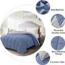 Homelike Moment Twin Comforter Duvet Insert - Blue Down Alternative Bed Comforter Twin Size, Lightweight Bedding Comforters Quilted Soft All Season Reversible Blue/Grey