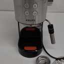 KRUPS Stainless Steel Espresso Machine: 15-Bar Pump Pressure, Milk Frother for Cappuccino and Latte, Fast Pre-Heat, 2-Cup Capacity, Cup Warmer, Easy Cleaning, 1350W, Silver