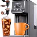 SHARDOR K Cup Coffee Maker With Bold Setting, Single Serve Hot & Iced Coffee Maker for K-Cup and Grounds, 52oz Removable Water Tank, 6 to14oz Brew Sizes, Pod Coffee Machine With Reusable Filter, Grey