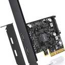 10Gbps PCIE USB C 3.2 Gen 2 Card, 2-Port PCle to USB C Expansion Card, PCI Express 3.0 x4 Adapter for Desktop PC, SSD Enclosures, Workstations, File Backup, Data only