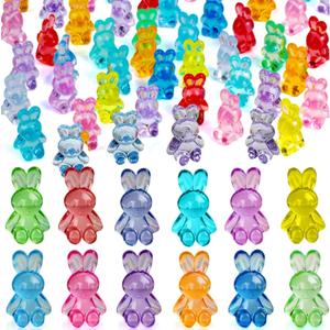 180 Pcs Mini Bunny Figures, Mini Resin Animals Figures to Hide, Small Plastic Bunny Figurines Miniature Ornaments Diving Gems for Vase Filler Fairy Garden Party Decorations