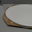 Mayfair Linden Slow Close Toilet Seat, Non Slip Heavy Duty Wood, Easy Install, Elongated, White