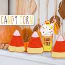 Set of 5 Fall Candy Corn Wooden Table Centerpieces Decor Rustic Autumn Thanksgiving Tiered Tray Decor Fall Halloween Decoration for Home Farmhouse Shelves Centerpieces Office Table Shelf Desk Mantel (Mini)