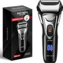 PRITECH Electric Razor for Men, Waterproof Foil Electric Shavers with Beard Trimmer, Cordless Rechargeable Razor for Shaving Face, LED Display Wet Dry Use