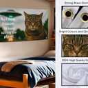 3x5 Feet Funny Cat Flag with Quote ''Not Now, Human. I'm Busy Saving The Planet.''- Animal Cool Poster Polyester On The Wall with Four Brass Grommets - Single Sided Kitten Banner for Decoration Rooms