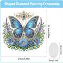 Koikify Diamond Painting Tabletop Ornament, DIY Crystal Diamond Art Kit with Blue Floral Butterfly, Stand Up Gem Painting Craft for Home & Office Decor (9.45 x 9.09 Inch/24 x 23.1 cm)
