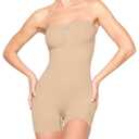Skims Seamless Sculpt Strapless Shortie Bodysuit Beige, Large