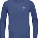 Boys UPF 50+ Swim Shirt Long Sleeve, 1 or 2 Pack UV Sun Protection Rash Guard, Youth Kids SPF Water Shirts for Beach Surf (X-Large, Crew Neck-dark Blue)