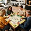 Yellow Lemon Cocktail Mahjong Mat for Table with Rules | 31.5x31.5 Inch; waterproof surface, non-slip backing, built-in instructions for easy summer party American mahjong play